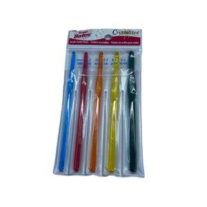 Susan Bates Crystallites Acrylic‎ Crochet Hooks Set - Sizes G6 to K10 NEW